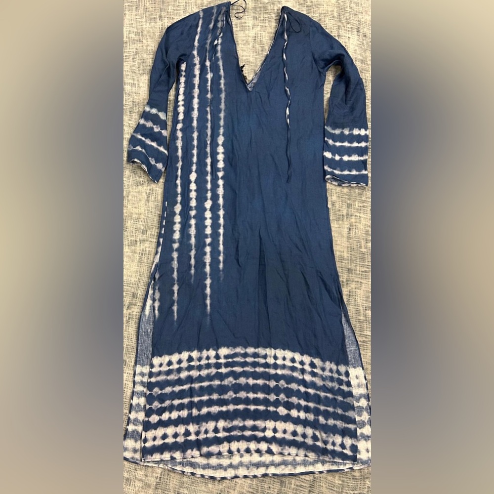 Massimo Dutti Blue and White Maxi Dress